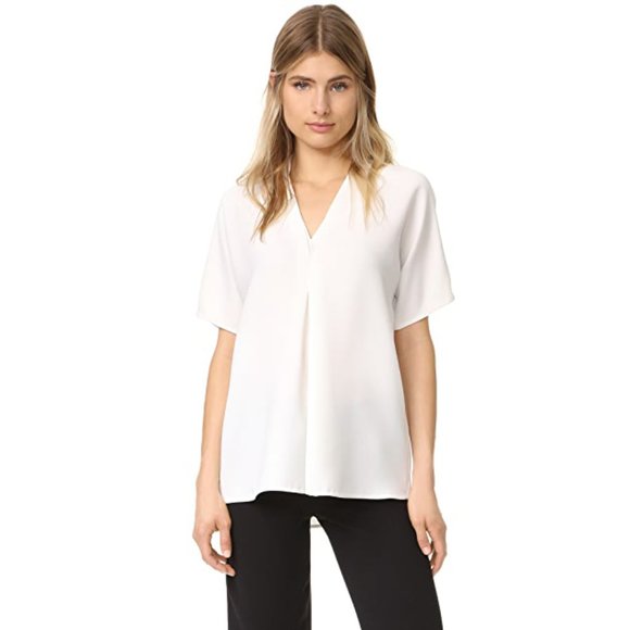 Vince Tops - SoldE Vince Layered Vneck Crepe Blouse in Pink